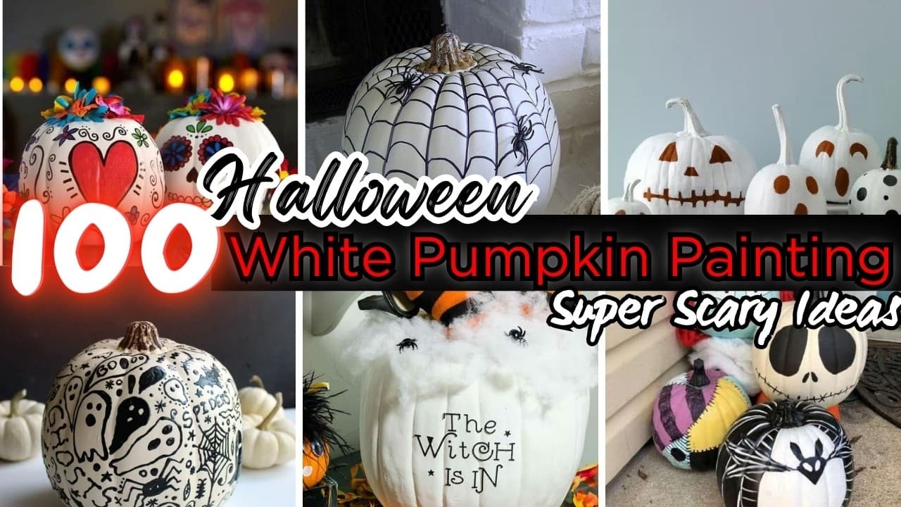 Eerie No-Carve White Pumpkin Painting Ideas to DIY This Halloween