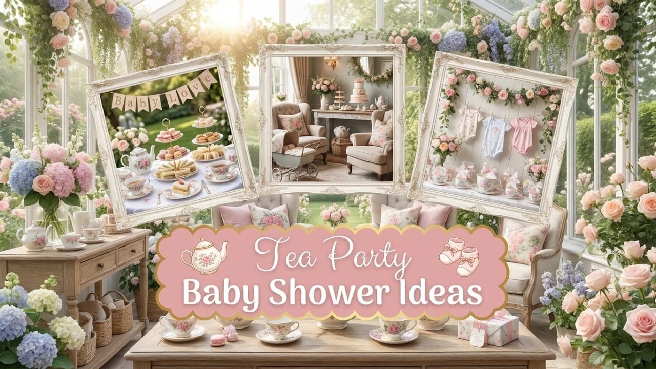 Tea Party Baby Shower Ideas with Floral China and Vintage Lace